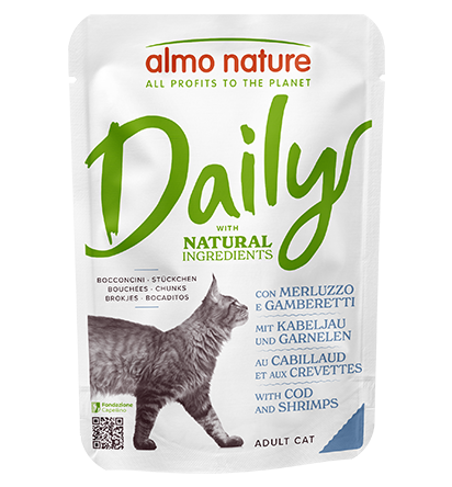 Almo Nature Daily con Merluzzo e Gamberetti 70 g – Cibo Completo per Gatti Adulti Almo Nature Daily con Merluzzo e Gamberetti 70 g – Cibo Completo per Gatti Adulti